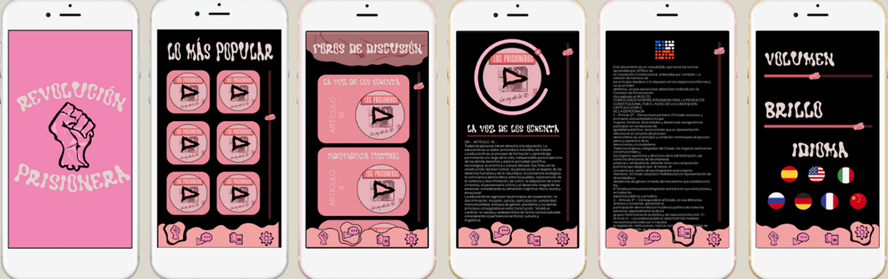 Wireframes app Revolución Prisionera